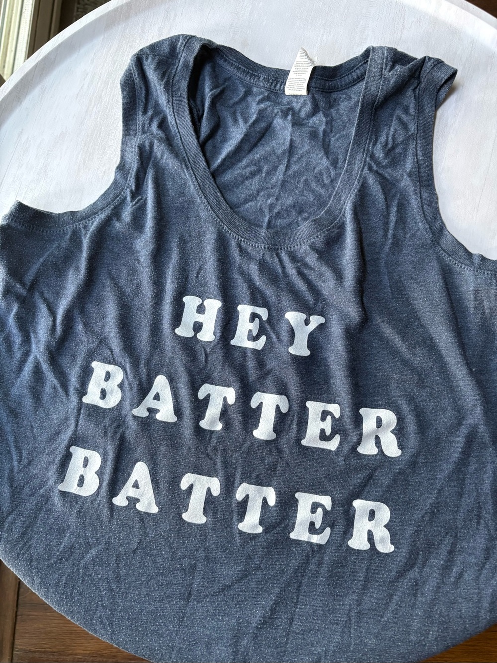 HEY BATTER BATTER Graphic Tank Top - Navy